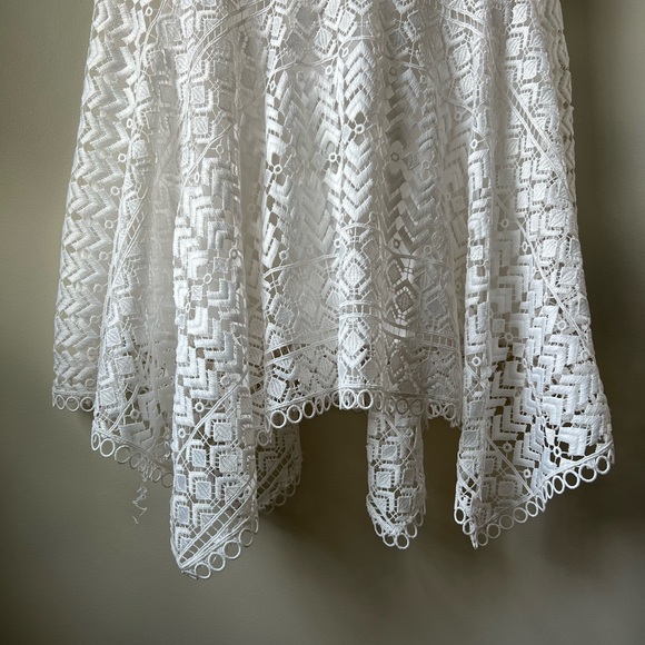 SHOSHANNA Anthropologie Laguna Lace Handkerchief Dress Asymmetrical Drop Waist 2 - Picture 2 of 7